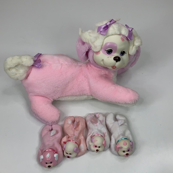 Vintage Pink Hasbro Puppy Surprise 1991 with 4 Pup